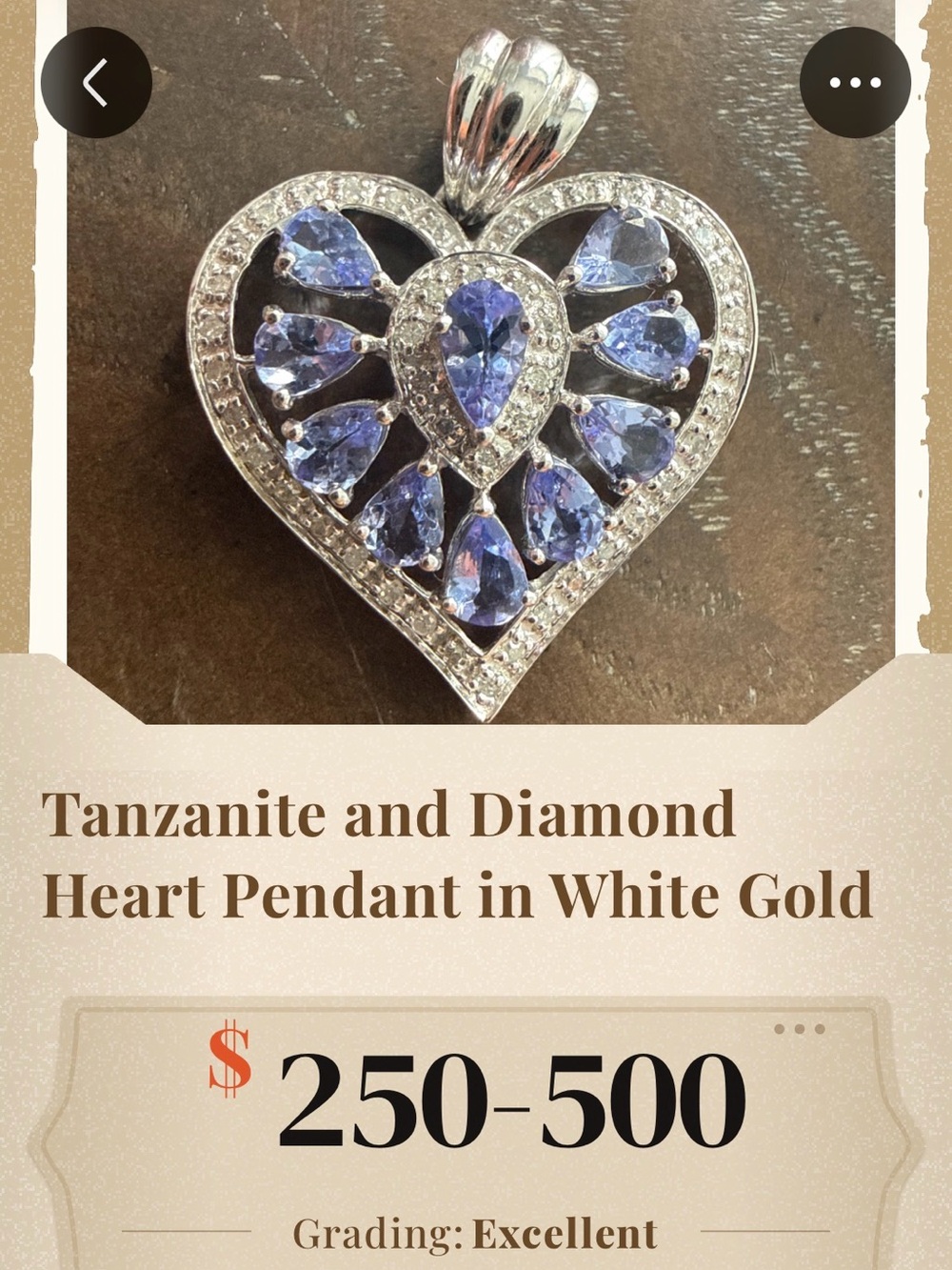 Tanzanite & Diamond Heart Pendant